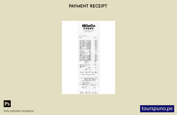Plantilla de recibo de pagos de Winco Foods lista para imprimir